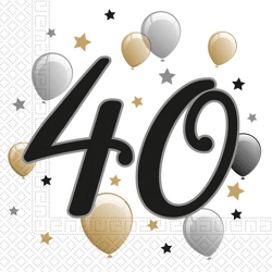 Milestone - 40 Jahre / Years - 20 Servietten - 33 x 33 cm