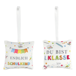 Mini Kissen Hurra Schule, 2/s, ca.12x12cm