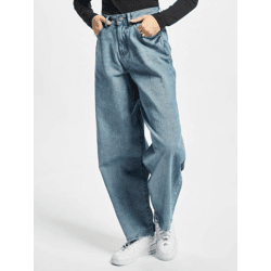 moderne Urban Classics Damen Jeans Reißverschluss Taschen 370 g/m² mit Baumwolle Blau