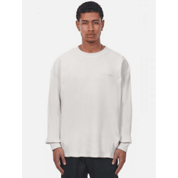 modernes Dropsize Herren Sweatshirt Rippbündchen Oversize mit Baumwolle Grau