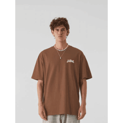 modernes Lost Youth Herren T-Shirt Oversize 240 g/m² mit Baumwolle Braun