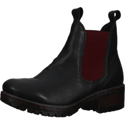 Modische LAZAMANI Stiefelette Schlupfschuhe für Damen 68002 black-red Schwarz