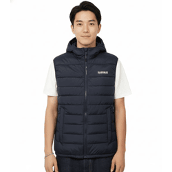 NAPAPIJRI A-Gesar V Herren Stepp-Weste wattierte Puffer-Weste mit seitlichen Eingriffstaschen NP0A88U41761 Navy-Blau