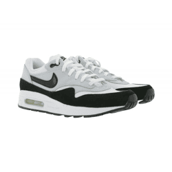 NIKE Air Max 1 Kinder Sneaker Mädchen und Jungen Echtleder Turnschuhe Low-Top Sneaker DZ3307-106 Weiß/Schwarz