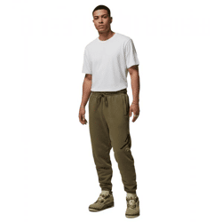 NIKE Jordan Essential Fleece Baseline Herren Jogging-Hose mit Jordan-Logo Fleece-Hose Baumwoll-Hose FD7345-222 Oliv-Grün