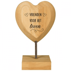 Paper Dreams Holzherz mit der Aufschrift „Freunde“, 18 cm