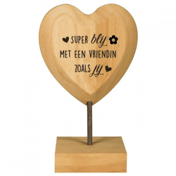 Paper Dreams Holzherz mit der Aufschrift „Freundin“, 18 cm