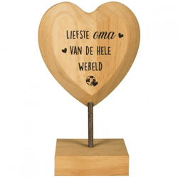 Paper Dreams Holzherz mit der Aufschrift „Oma“, 18 cm