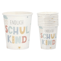 Pappbecher Schulanfang  8er Set, 250ml