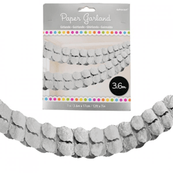 Partygirlande Papier silber 360 cm