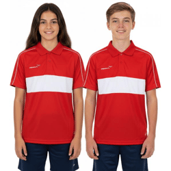 PENALTY Polo Matis Jr Kinder Polo-Hemd aus schnelltrocknendem DRY ON-Material Sport-Shirt 310703-4300 Rot/Weiß