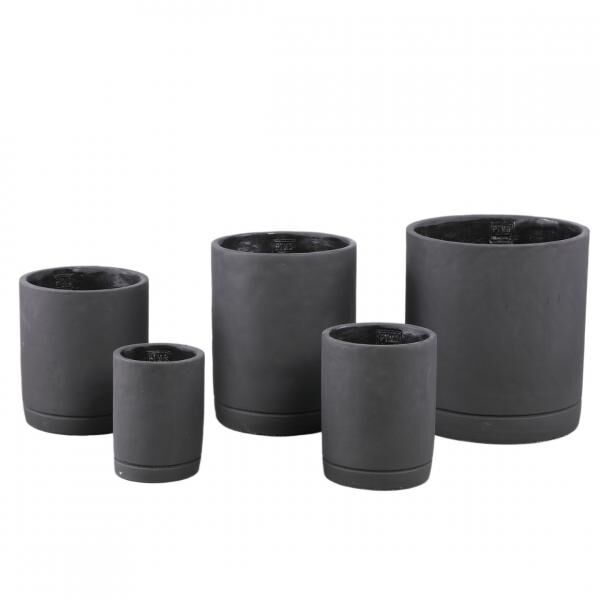 PTMD Vik S Flower Pot, Cement, Dark Gray, 18 cm