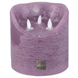 PTMD LED-Stumpenkerze, batteriebetrieben, XXL, lila, 15 x 15 cm