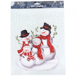 Raamsticker sneeuwpoppen 34,5 cm