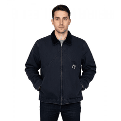 ROUGH. Herren Jeans-Jacke mit Reißverschluss Übergangs-Jacke Herbst-Jacke Schwarz