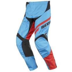 SCOTT Pant 350 Herren Moto-Cross Hose Motorsport-Kleidung mit Unterschenkel-Manschette 240919 1454 Hellblau/Orange/Schwarz
