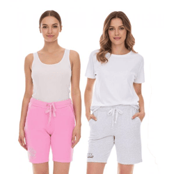 SOCCX by Carina Women's Casual Shorts, Short Cotton Pants, Summer Shorts 3643388_2007 Pink, Blue, or Light Gray