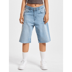 sommerliche DEF Damen Shorts Reißverschluss mit Baumwolle Blau