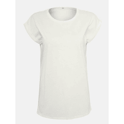 sportliches Build Your Brand Damen T-Shirt 140 g/m² mit Baumwolle Weiß