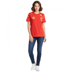 sportliches PUMA X Scuderia Ferrari F1 2024 Team Damen Kurzarm-Shirt Baumwoll-Shirt 701228006 001 Rot