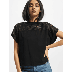 sportliches Urban Classics Damen T-Shirt Stretch Oversize 180 g/m² mit Baumwolle Schwarz