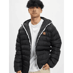 stylische URBAN CLASSICS Herren Jacke Reißverschluss Taschen 65 g/m² Schwarz/Weiß