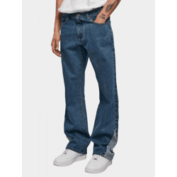 Stylish Urban Classics Men's Jeans with Zipper Pockets, 390 g/m², Blue