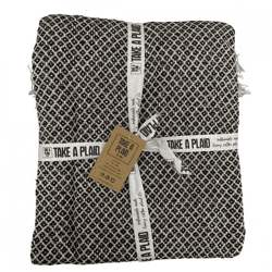 Take a Plaid 26 recycelte Baumwolle schwarz 125 x 150 cm