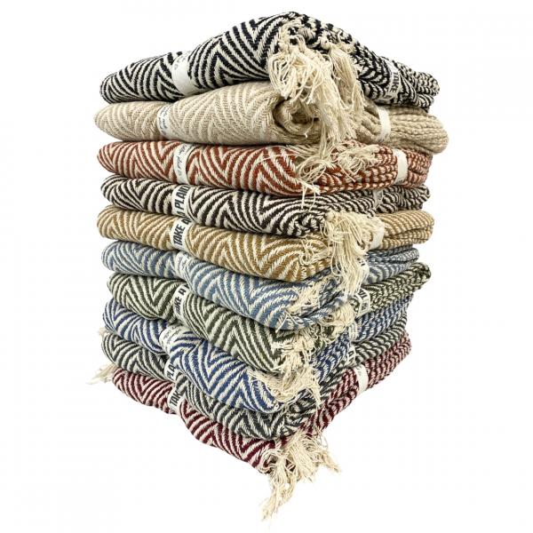 Take a plaid 31 recycelte Baumwolle Rost 125 x 150 cm