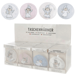 Taschenheizkissen Schutzengel, rund, 4/s, ca.9cmD
