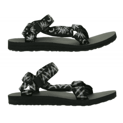 TEVA Original Universal Damen oder Herren Trekking-Sandale nachhaltige Sommer-Sandale mit EVA-Gummisohle Outdoor-Sandale Schwarz/Weiß oder