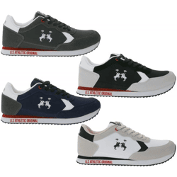 U.S ATHLETIC Speed Run Herren Sport-Sneaker in Canvas-Wildlederoptik Schnür-Schuhe Turnschuhe Grau, Schwarz, Weiß oder Navy