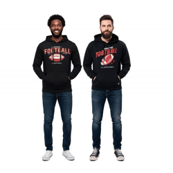 U.S. SPORT AMERICA Herren Hoodie mit Kapuze und Football-Motiv Baumwoll-Pullover Freizeit-Hoody in Schwarz oder Dunkelblau