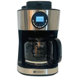 Warenkraft coffee maker with grinder 1.8L - 2-in-1 beans & powder, 12 cups, LCD & timer
