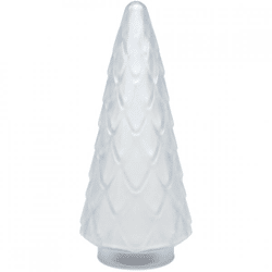 Weihnachtsbaum-Figur aus mattweißem Glas, 24 cm