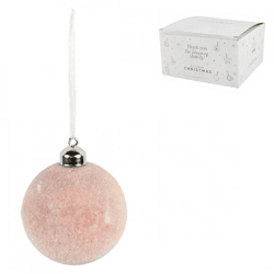 Weihnachtskugel Glas Glitter rosa 8 cm