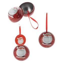 Weihnachtskugel Santa aus Metall zum öffnen 