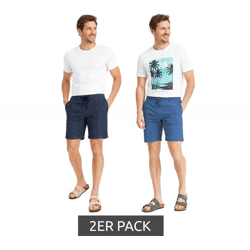 2er Pack Herren Jeans-Shorts Denim-Hosen Baumwoll-Hose kurze Hose Sommer-Hose Große Größen 922711 Blau/Dunkelblau