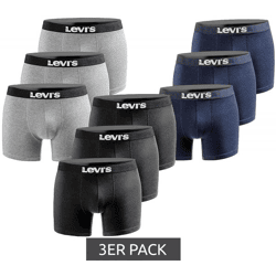 3er Pack LEVI´S Boxer Print Limited Edition Herren Boxershorts Unterhosen Unterwäsche 701225389 Schwarz, Navy oder Grau