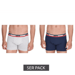 5er Sparpack LEVI`S Herren Boxershorts Baumwoll-Unterwäsche mit farblichen Akzenten am Bund 701224335 Schwarz/Grau oder Schwarz/Grau/Blau