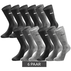 6 Paar PUMA Crew-Socken dickere Business-Strümpfe mit gepolsterten Fußbereich Baumwoll-Socken atmungsaktive Alltags-Socken lange Strümpf