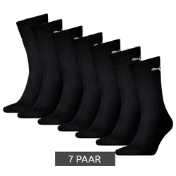7 Paar PUMA schlichte Sport-Socken Baumwoll-Socken Tennis-Socken lange Strümpfe 701222094 003 Schwarz