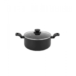 Accademia Mugnano Mini Pots, 14 cm, 1 Liter—High-Quality Mini Cooking Pots for Efficient Cooking, Black