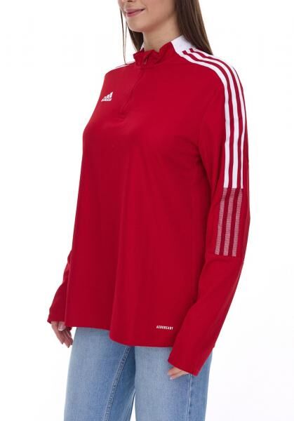 adidas Tiro21 Damen nachhaltiger Troyer-Pullover mit Logo Alltags-Pullover mit AEROREADY-Technologie GM7317 Rot