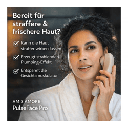 AMIS AMORE PulseFace Pro – Elektrisches Massagegerät für die kosmetische Gesichtspflege für Gesicht & Hals Grau/Silber
