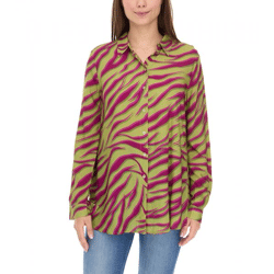  Aniston CASUAL FM Damen Bluse stylische Sommer-Bluse mit Kent-Kragen Alltags-Bluse 11026408 Grün/Lila