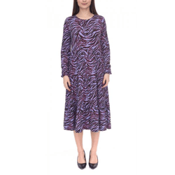Aniston Casuals Damen Sommer-Kleid mit Animal-Print Maxi-Kleid 3172 5116 Schwarz/Lila/Blau