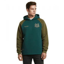 Another Cotton Lab Sunday Running Raglan Herren Hoodie Sweat-Pullover mit Kapuze Baumwoll-Pullover PD00003390 Grün