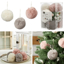 Plush ball tree ornament, 3/s in PVC tube, approx. 11cm