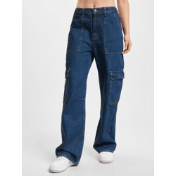 bequeme DEF Damen Jeans mit Baumwolle Blau